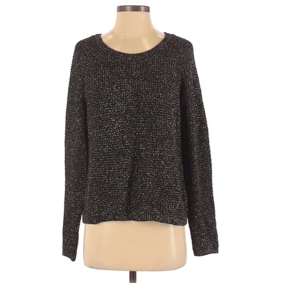 RACHEL Rachel Roy Sweaters - RACHEL Rachel Roy Black Sweater Open Back Glitter